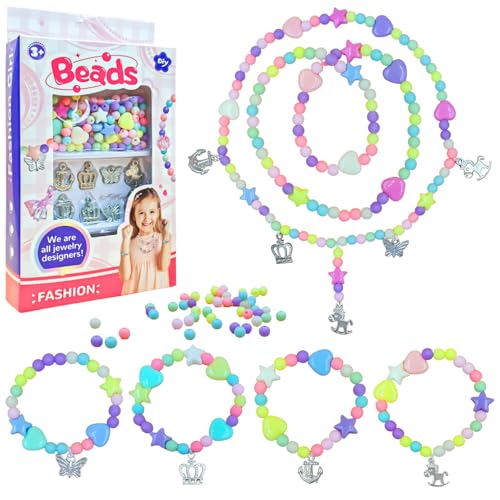 Cuackamily Kit para Hacer Pulseras Niñas,Kit fabricación Joyas, Juego Abalorios,Kits para hacer bisutería,Juegos para crear Pulseras,Juguetes Manualidades Regalo Cumpleaños Navidad Niñas de 5-17 Años