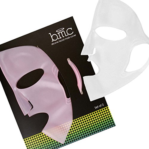 BMC 2pc Reusable Waterproof Silicone Facial Moisturizing Mask Cover