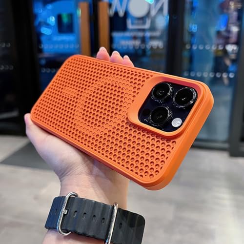 Étui de charge sans fil pour iPhone 14 Pro coque orange