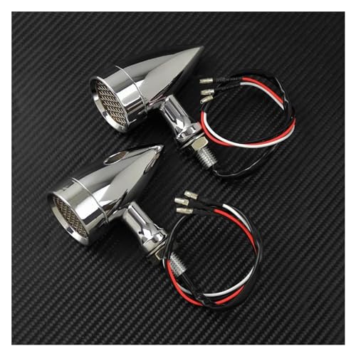 Clignotant Moto Rétro Balle LED Coque Métal Chrome Café Racer - 2