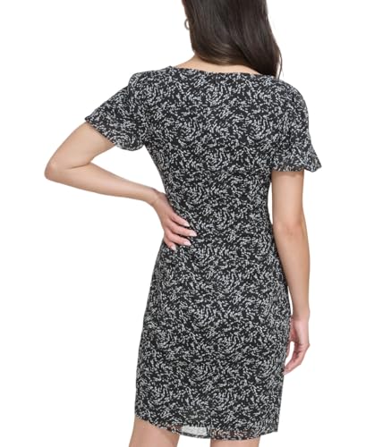 Image of DKNY Women's Short Sleeve Boat Neck Side Ruched Dress