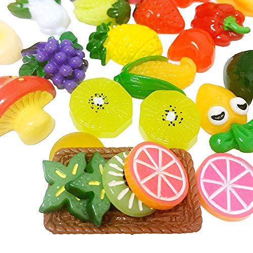 image for SIX VANKA Miniature Food 112pcs Mixed Resin Fruit & Vegetable Kitchenw
