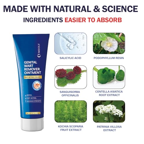 Image of MEOLY Genital Wart Remover Cream: Genital Wart Removal Ointment with Salicylic Acid Fast-Acting, Gentle for Men and Women