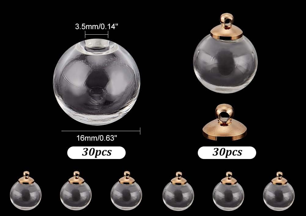 25pcs Clear Glass Globe Bottle DIY Pendant Charms