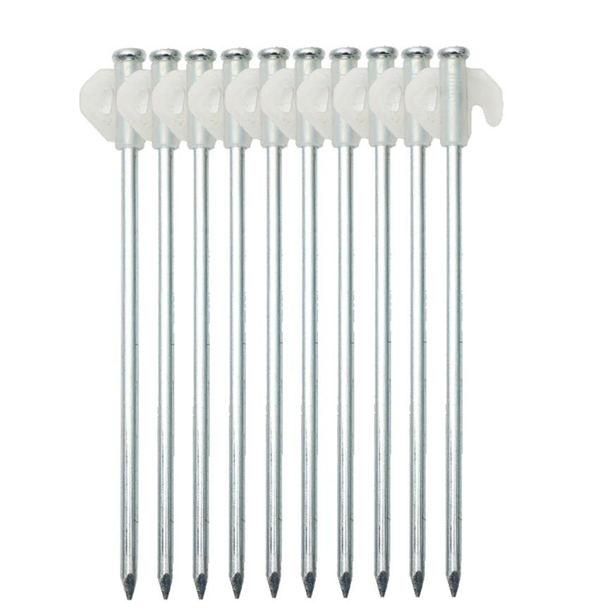 Zeltheringe, Bodenankerheringe, robuste Zeltheringe aus Metall und Stahl, Erdnägel, leichte Sandheringe für Camping, Strand und Wandern (21 cm) (Orange, 20er-Pack) (Silber, 10 Stück)