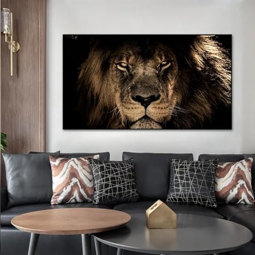 Affiches de lion noir art mural xxl pour une décoration de salon chic - 3