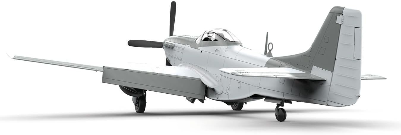 Airfix North American P51-D Mustang Plastic Model Kit, 96 months to 1188 months, Small, Clear, 147 pieces