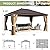 YOLENY 12' X 16' Hardtop Gazebo Galvanized Steel Outdoor Patio Gazebos Canopy Permanent Gazebo with Single Roof Aluminum Frame, Netting & Curtains for Garden, Patio, Lawns, Deck