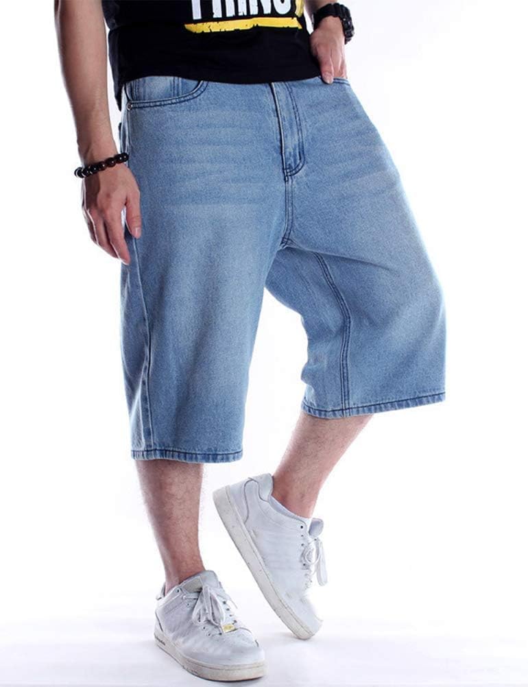 IDEALSANXUN Men’s 3/4 Denim Shorts Big&Tall Loose Fit Jeans Shorts