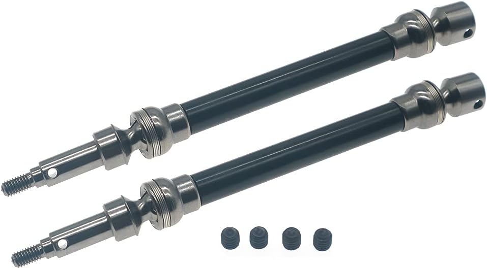 RCAWD Front and Rear CVD Drive Shaft #45 Steel & Alloy Aluminum Alloy for 1/10 ARRMA 4S Outcast & Kraton Rc Hobby Model Car Upgraded Hop-Up Part 2pcs(Black) - Image 4