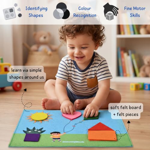 Image of Seraphina Montessori Busy Board for Toddlers 1-3 | Busy Binder Book with Numbers, Counting, Shapes, Colours | Baby Toy Gift