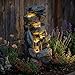 Bumilgar Water Features Outdoor Patio 6-Tier Cascading Rock Water Fountain 31.5''Water Fall Fountain Outside Resin Fountain with Light Mossy Rock Floor Garden Fountain Indoor for Relaxation Home Decor