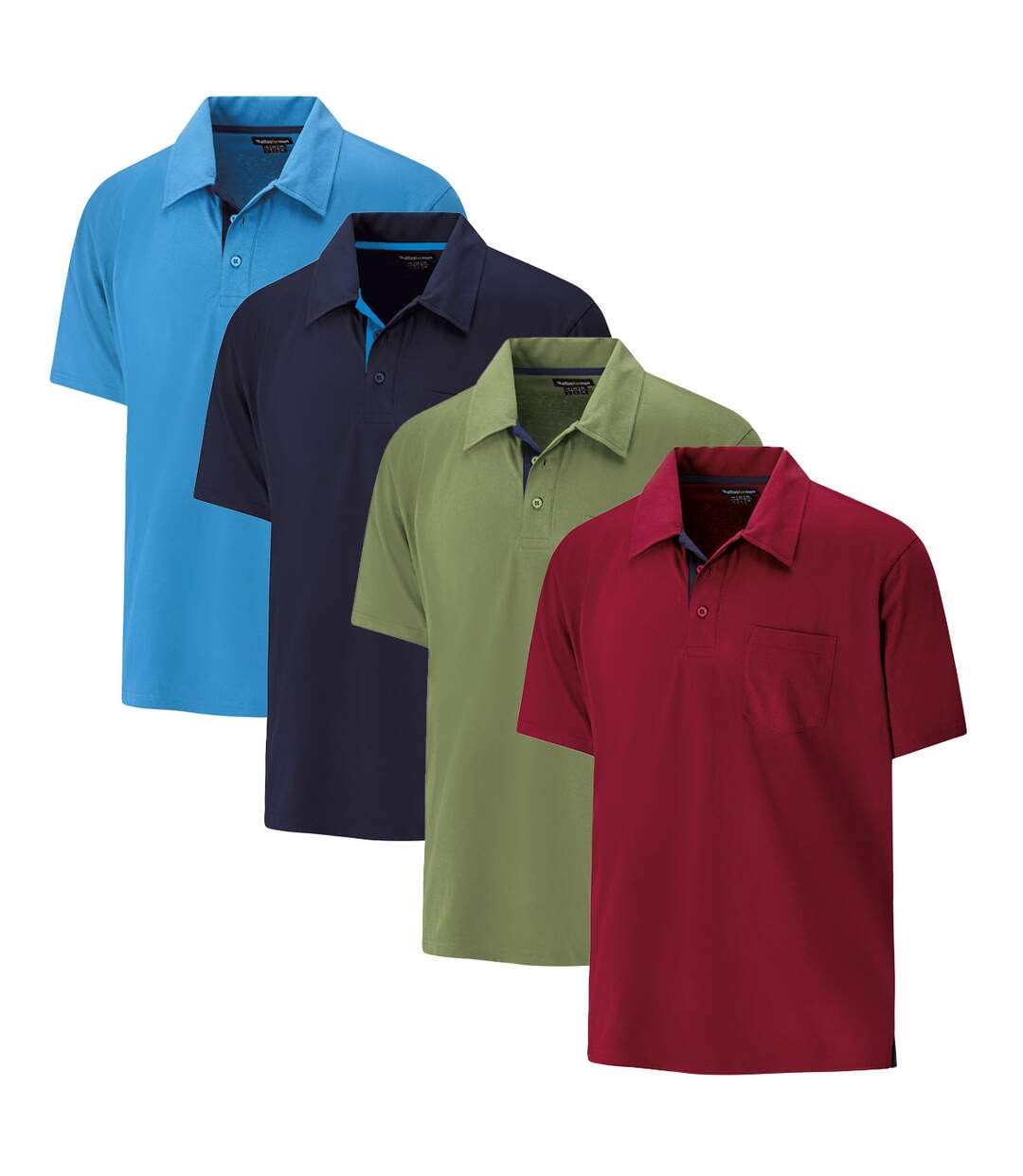ATLAS FOR MEN - Pack of 4 Casual Jersey Polos - S