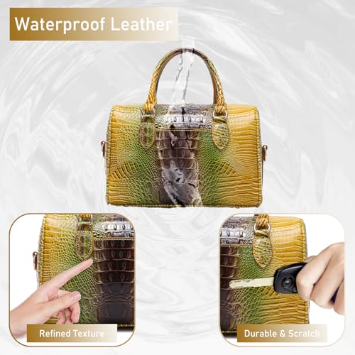 Image of Makcr Joacbv Top-Handle Crocodile Purses For Women Crossbody Leather Bags Trendy Large Capacity Tote with Shoulder Strap