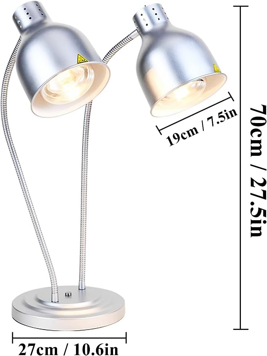 Riscaldamento rapido Lampade for Riscaldamento e conservazione di Alimenti Commerciali, Commerciali e domestiche(Silver)