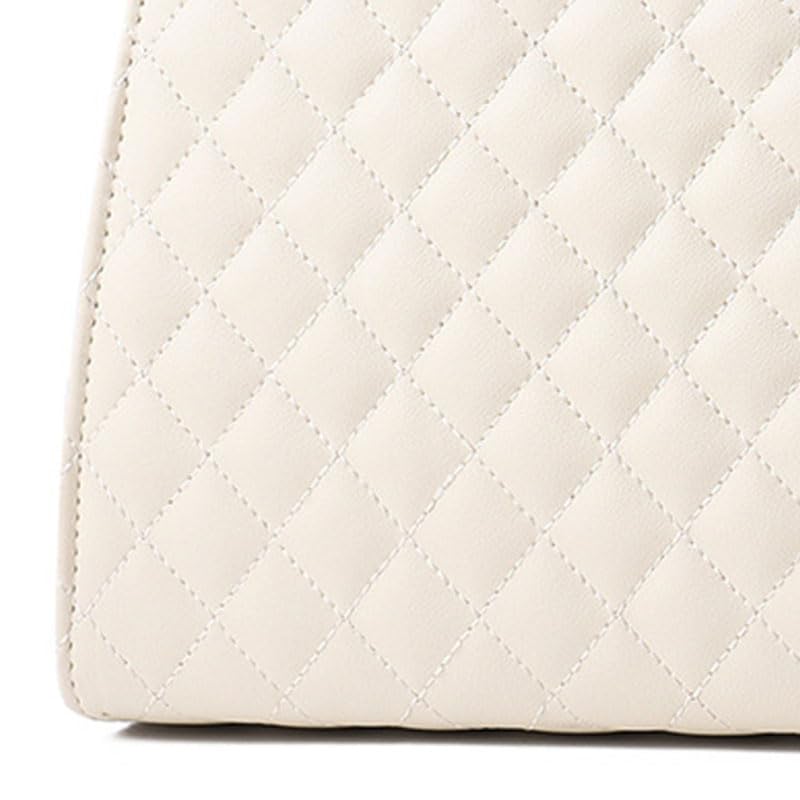 Women Purse Shoulder Bag Large Capacity PU Embroidered Rhombus Top Handle Satchel Shoulder Bag3