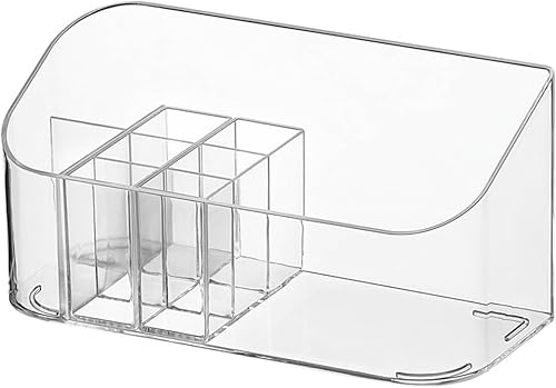 Soporte acrílico para brochas de maquillaje organizador de maquillaje caja de almacenamiento pequeña de tocador vitrina cosmética para lápiz labial