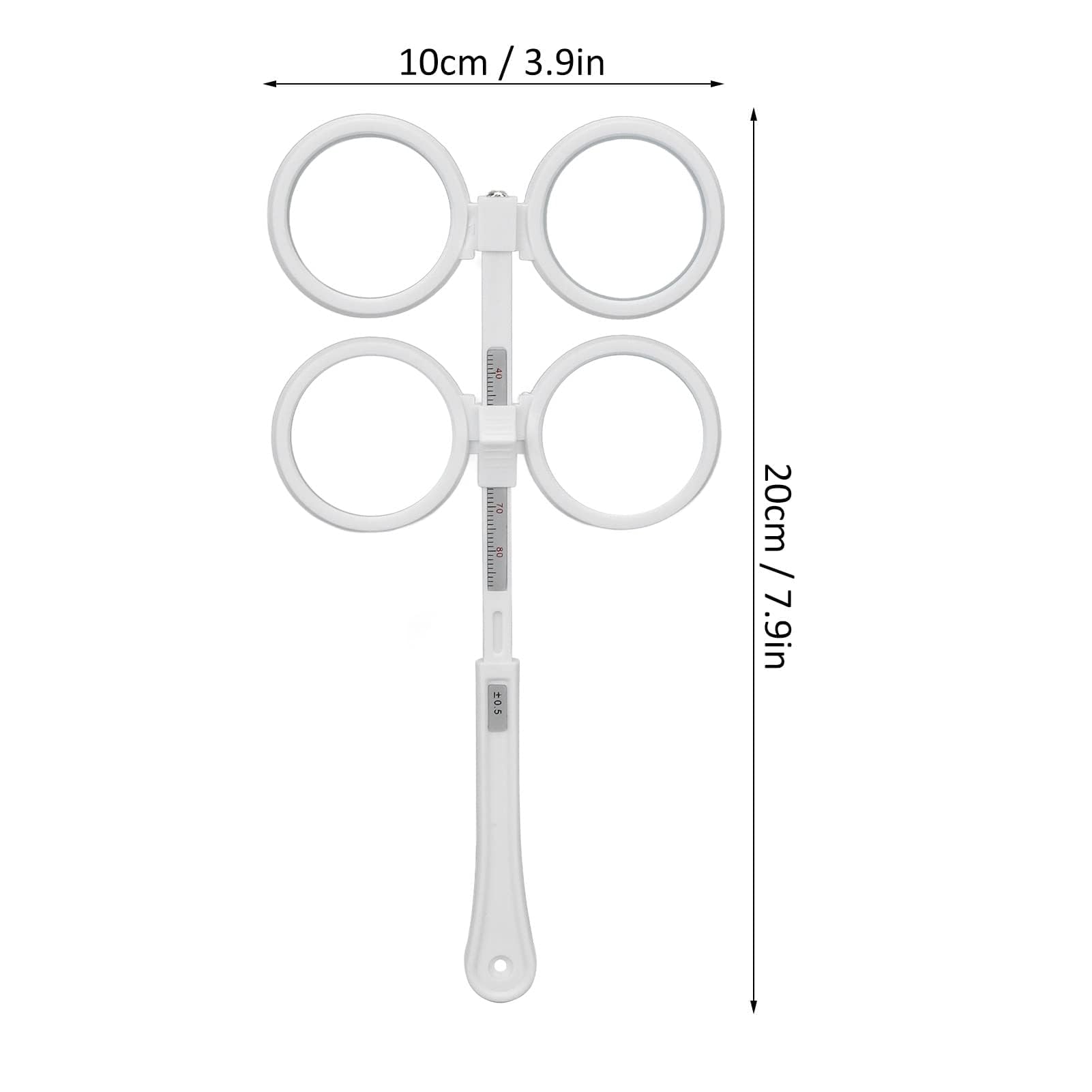 Optischer Flipper, Kunststoff, verstellbares Optometrie-Flip-Linsen-Instrument, Augenhalter, Augentrainer-Okkluder mit Sehtestkarte für Amblyopie (weiß)