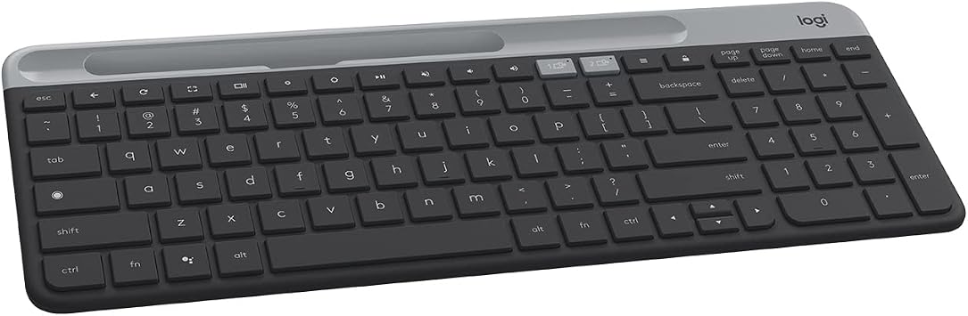 Logitech K580 İnce Çoklu Cihaz Özellikli Kablosuz Klavye, Kompakt Modern, Telefon Tutucu, 24 Ay Pil Ömrü, 10 m Kullanım Mesafesi, Bluetooth Türkçe Q Klavye, Siyah