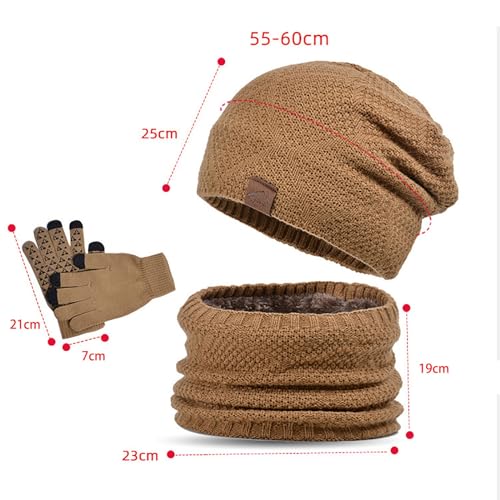 Gorro cálido y bufanda suave de punto con polares para protección intemperie 4