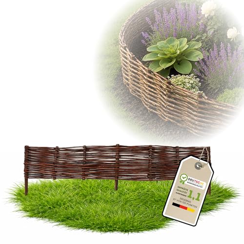 Floranica 1 pièce Clôture en Osier 10 cm x 100 cm – Panneau de Jardin tressé Palissade Clôture Naturelle Bordure de Massif