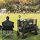 Overmont Doppeldecker Bollerwagen - Faltbar Gerätewagen - mit geländegängige breite Räder Verstellbarem Griff 400I Fassungsvermögen bis 150kg Tragkraft - für Camping, Sport, Einkaufen, Garten