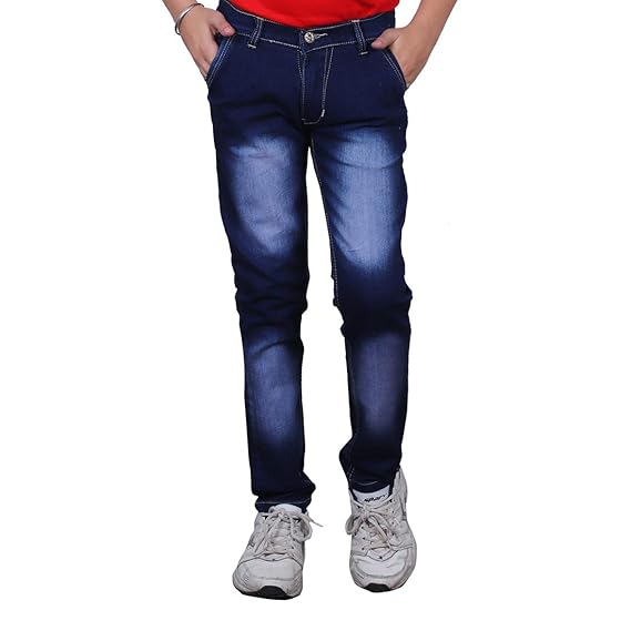 Cotton Berry Boys Blue Color Slim Fit Jeans