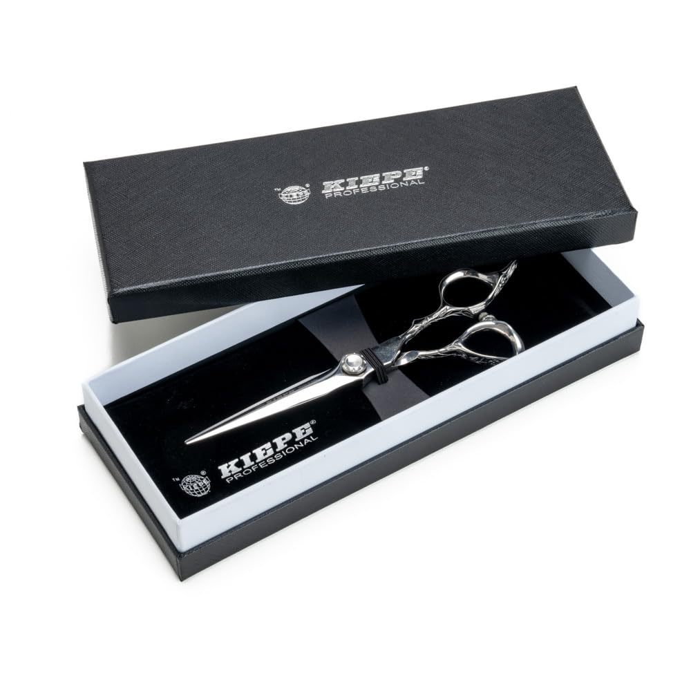 Kiepe Black 2817 Monster Cut Professional Hair Scissors, 6.5 Inches, Convex Razor Cutting Scissors Made Of Stainless Steel With Semi Offset Design For Maximum Control, Made In Italy