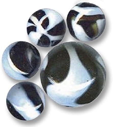Zebra Marbles Set - 24 Players, 1 Shooter, and 2 Display Rings