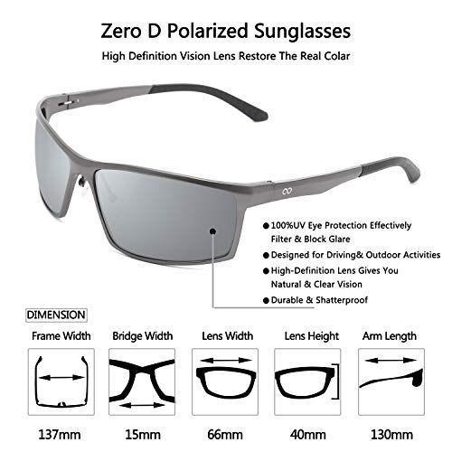 ZÉRO D Men's Square Mirrored Polarized AL-Mg Sunglasses For Men Women Brand Design UV400 Driving Fishing Cycling Running2