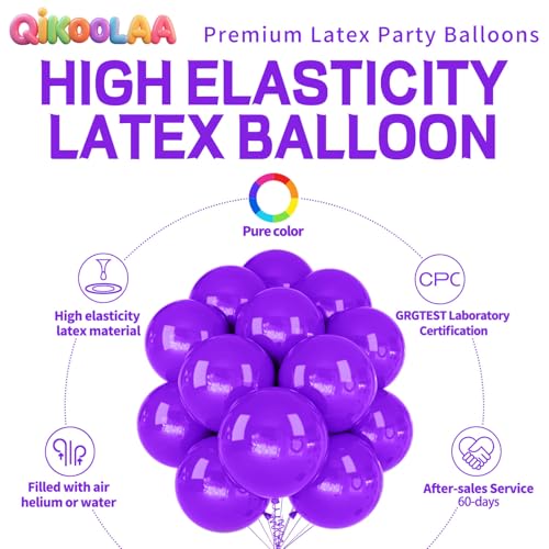 Image of 32Pcs Purple Big Balloons 18 Inch, Round Large Latex Party Balloons for Birthday Wedding Decorations. (purple)