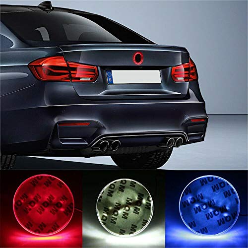 Riloer Car Light Badge Sticker, 82mm LED Badge Emblem Lamp Sticker for Auto Vehicle, Red - Image 3