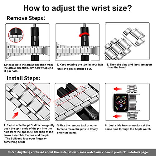 Image of MioHHR Solid Stainless Steel Band Compatible with Apple Watch 41mm, Metal Strap with Soft TPU Case for iWatch Series 9 8 7 Women and Men, Silver