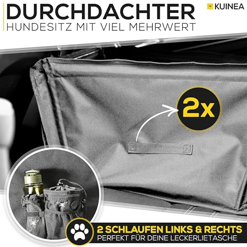 KUINEA® Extra Stabiler Hunde Autositz Rückbank - GRATIS Hundegurt - kleine bis mittelgroße Hunde - Autositz Hund wasserdicht, Hundekorb Auto, Hundesitz Auto, Hundeautositz, Dog car seat