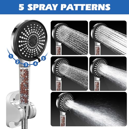Image of Filtered Shower Head,8 inchRain Shower Head with Handheld Spray Combo with 11'' Angle Adjustable Extension Arm /Flow Regulator /Shower System,High Pressure Rainfall Shower Head Bathroom,Chrome