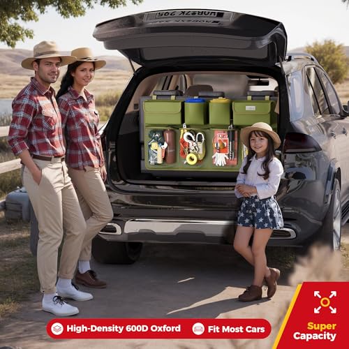 Image of SURDOCA Car Trunk Organizer, LARGE CAPACITY Car Storage Bag with 8 Pockets, 7X Upgraded Trunk Storage Organizer for Car, SUV, Truck, MPV