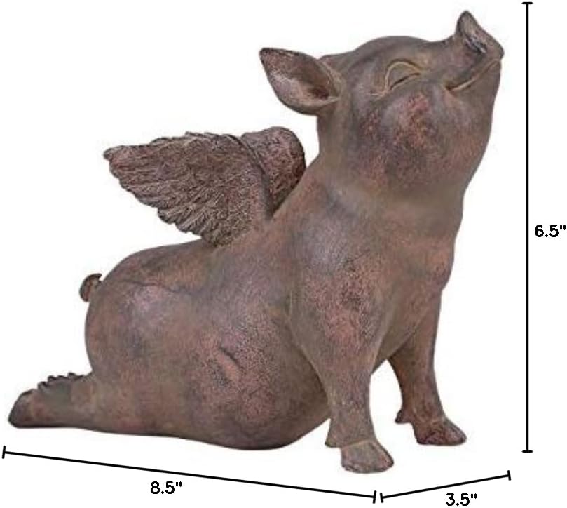 SUMMIT COLLECTION Rustic Decor Whimsical Flying Pigs Yoga Pose Kitchen Dining Room Farmhouse Decor (Cobra Pose)