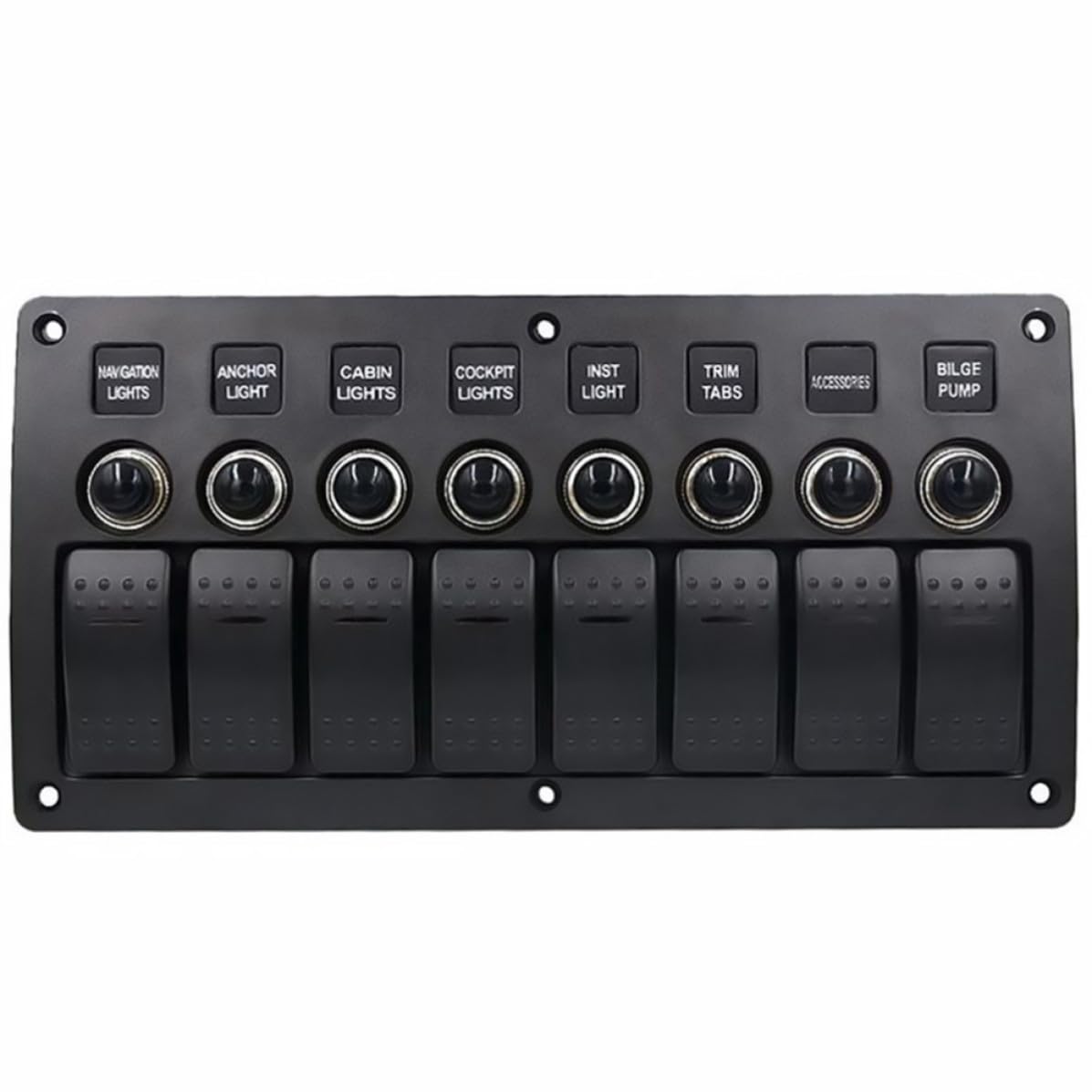8-Position Waterproof Boat Switch Panel Control Box with Abs Material and Dc12v/24v Input Voltage for Yachts and Boats Power Supply