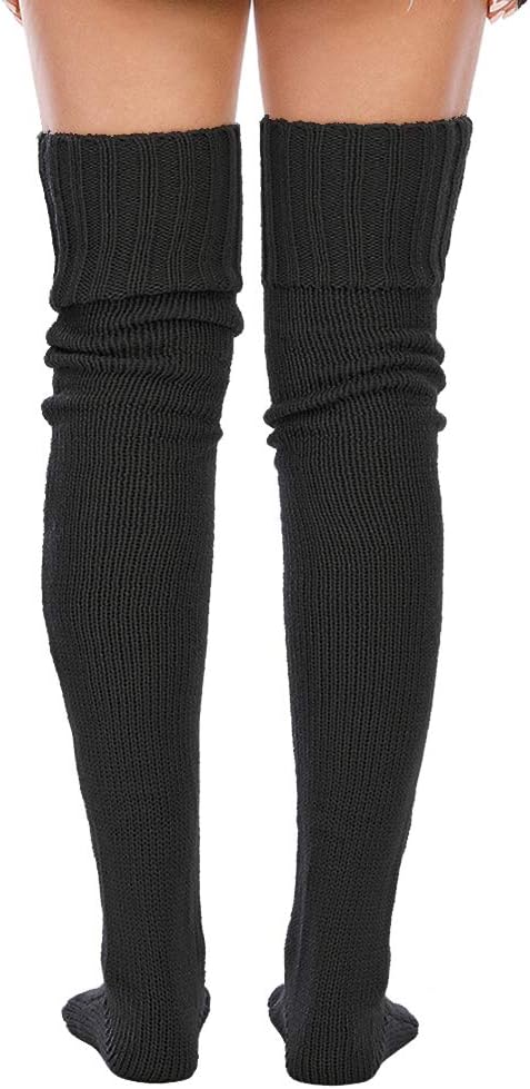 YELAIVP Women's Cable Knit Thigh High Socks Over the Knee Sock Extra Long Leg Warmers - Image 7