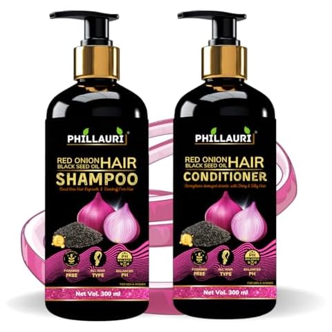 Phillauri Red Onion Shampoo and Conditioner - Hair Strength, Growth and Shiny Formula for women and men Cover