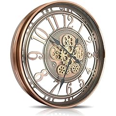 DORBOKER Real Moving Gears Wall Clock Large Modern Metal Clocks for Living Room Decor, Industrial