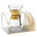 Más práctico y disfruta: el soporte para cafetera organiza tu cafetera todo en un solo lugar en la superficie de trabajo. Cuando disfrutes de tu café, la mesa estará ordenada y agradable a la vista. El paquete incluye un soporte organizador de café. No incluye cafetera y papel de filtro