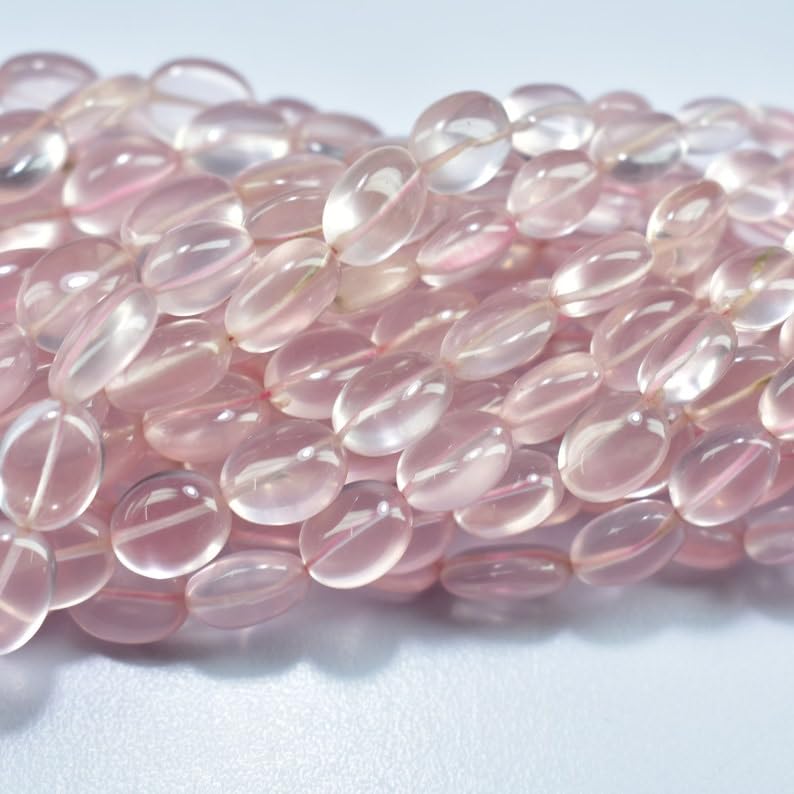 Naturalny kwarc różany owalne fasetowane koraliki 6,5 x 8,5-9,5 x 12,5 mm 40 cm długi sznurek tworzenie biżuterii koraliki z kamieni szlachetnych do naszyjnika bransoletki