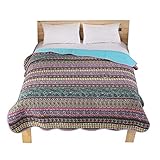 Maße: 150 x 200 cm Unimall 4526629 Vintage Tagesdecke Baumwolle Steppdecke für Erwachsenen und Kinder Patchwork Sofaüberwurf 150 x 200 cm, Violett