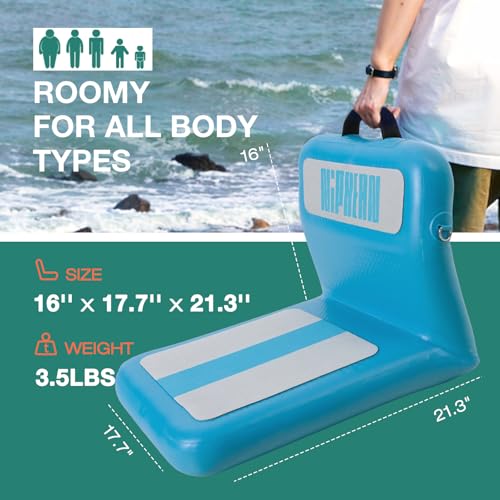 Image of niphean Inflatable Kayak Seat with Back Support, Ergonomic Paddle Board Seat for Comfortable Backrest, Sturdy Kayak Accessories for SUP Paddelboard, Boat, Canoe, Kayak Seat Cushion for Versatile Use