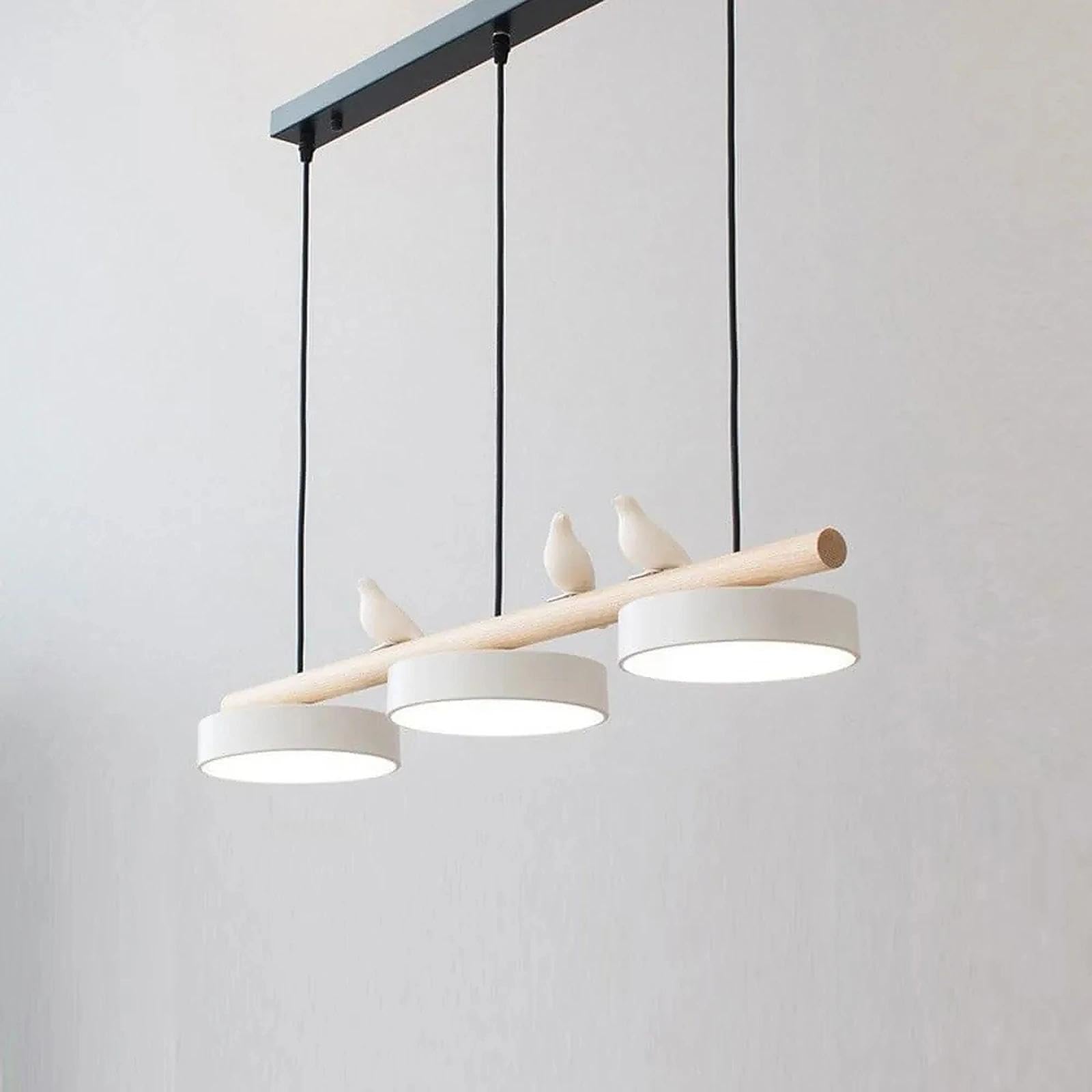 3-Lights Modern LED Linear Pendant Light, Adjustable Dimmable Chandelier for Kitchen Island, Mid Century Nordic Hanging Lamp for Dining Room and Farmhouse Decor(White)