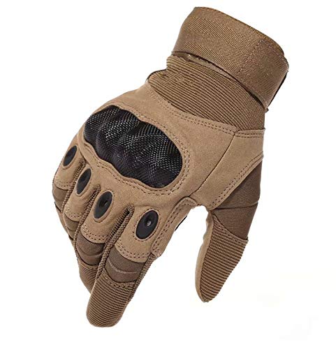MILASIA Guanti Moto Full Finger Touch Screen Guanti Sportivi da Esterno Hard Knuckle Protettivo per Moto Ciclismo Caccia Arrampicata Camping Guanti