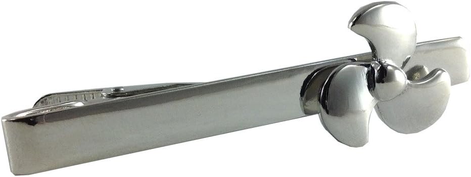 Mens Tie Bar Clip Silver with Three Blade Propeller Fashion Jewelry