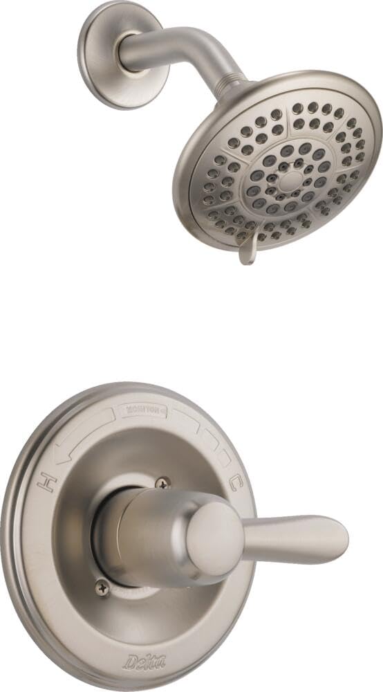 Delta Lahara 14 Series 5-Setting Shower Faucet Set, Brushed Nickel Shower Head and Handle Set, Valve Trim Kit, Stainless T14238-SS (Valve Not Included)