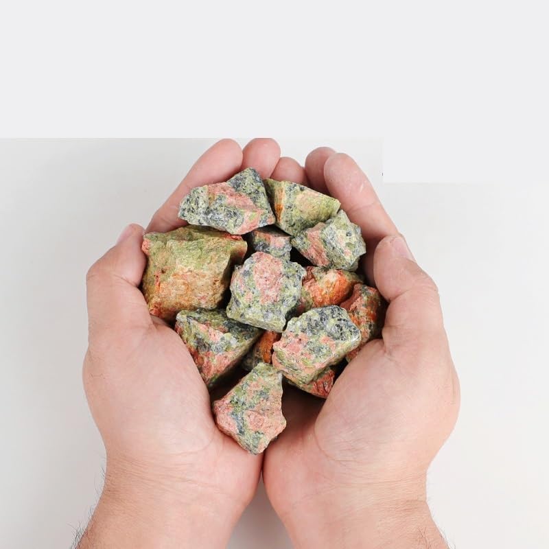 WHZHDMA Bulk Natural Crystal Rough Stone Natural Flower Green Stone Ore Crystal Rough Stone Ornaments Ore Specimen Rough Material Demagnetizing Stone Crushed Stone Rocks Stones and Crystals